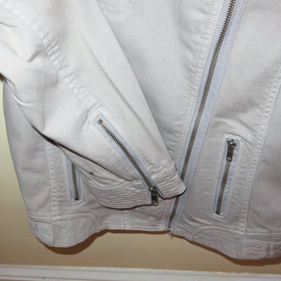 LOFT Khaki-colored Denim Jacket, Stretch, Sz 8 - Picture 4 of 7